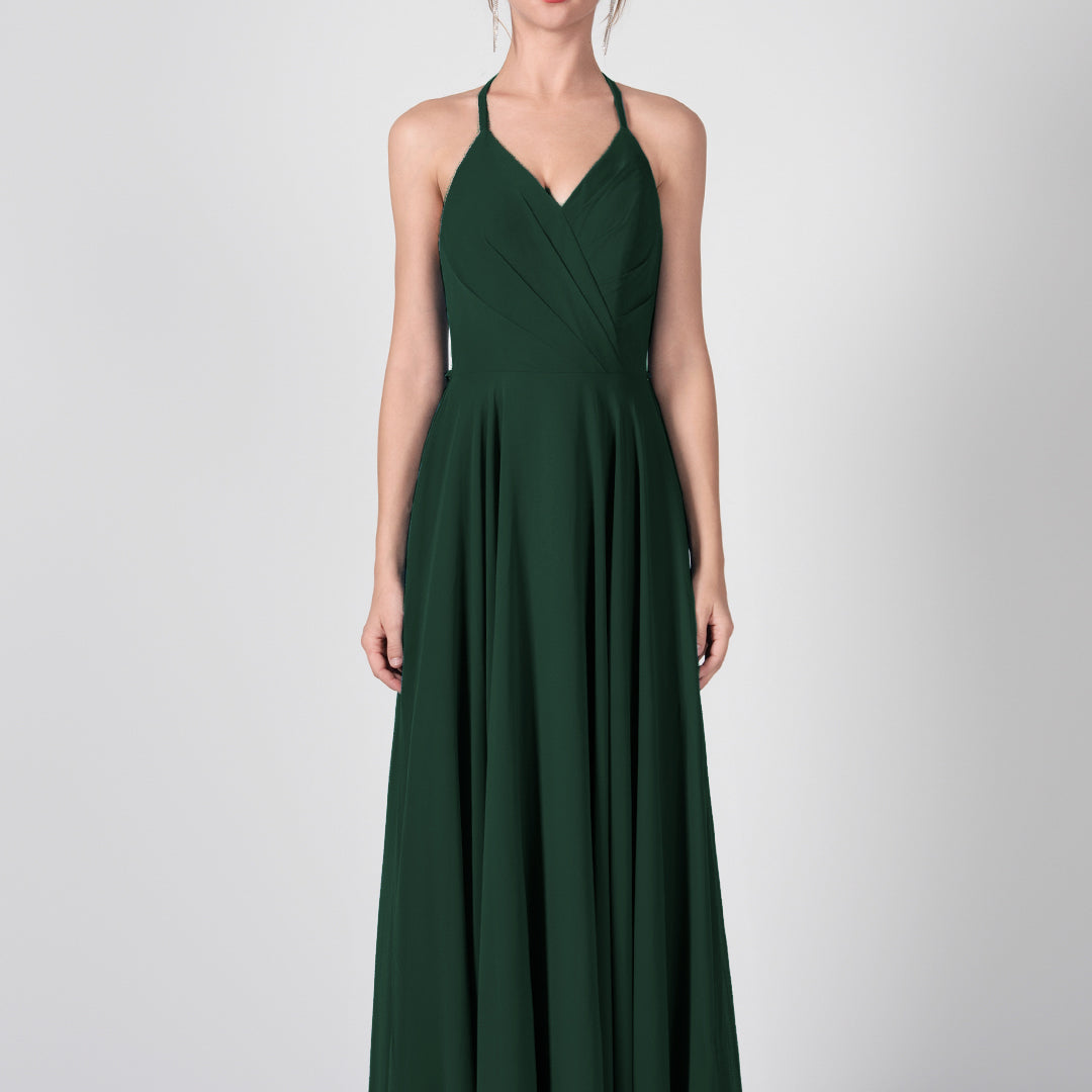 Robes trapèze à bretelles et dos ouvert à volants