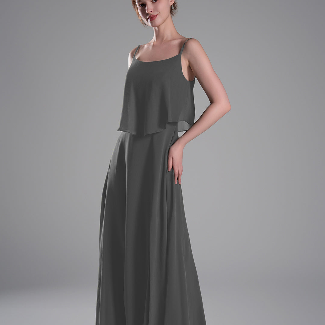 Spaghetti Straps FlowIing Hem Side Slits Dresses