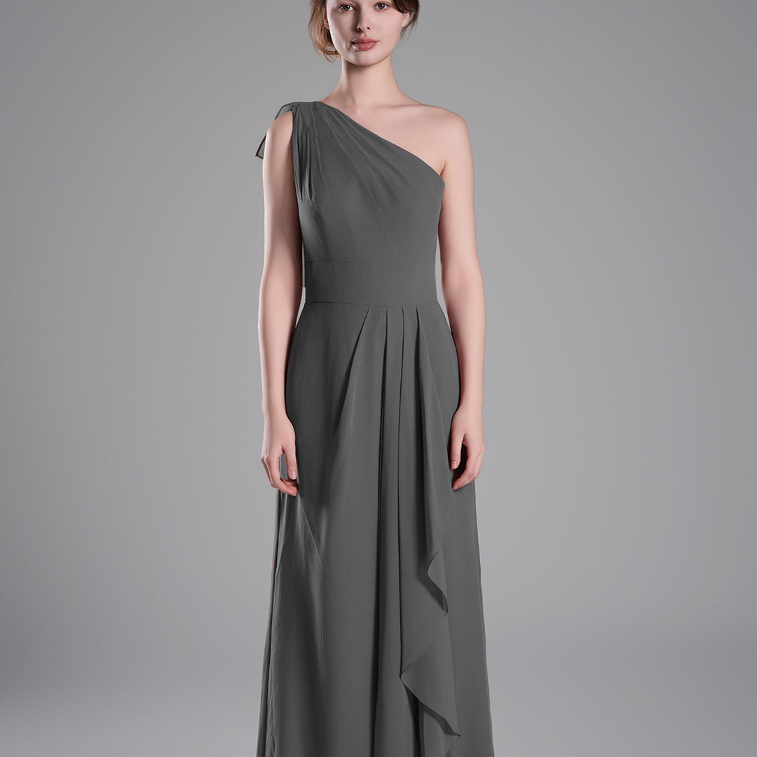 One-Shoulder Layered Drapes Flowing Mini Dresses