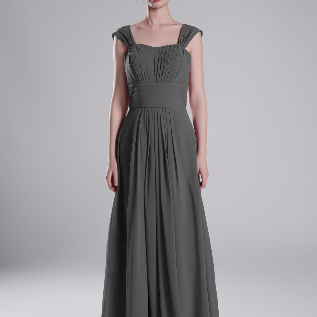 Sculpted Shoulders Pleated High Waist Dresses