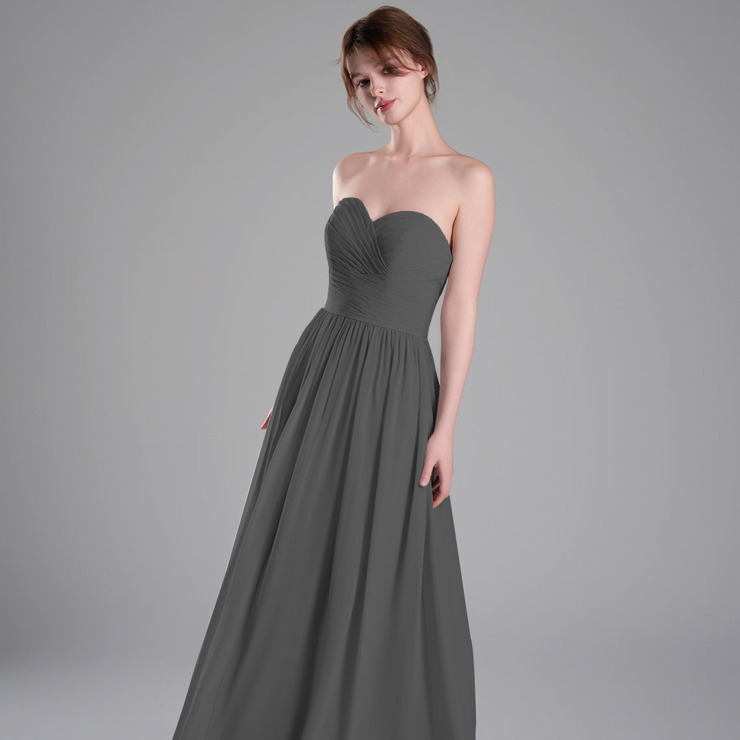 Sweetheart Neckline Pleated Bodice A-Line Dresses