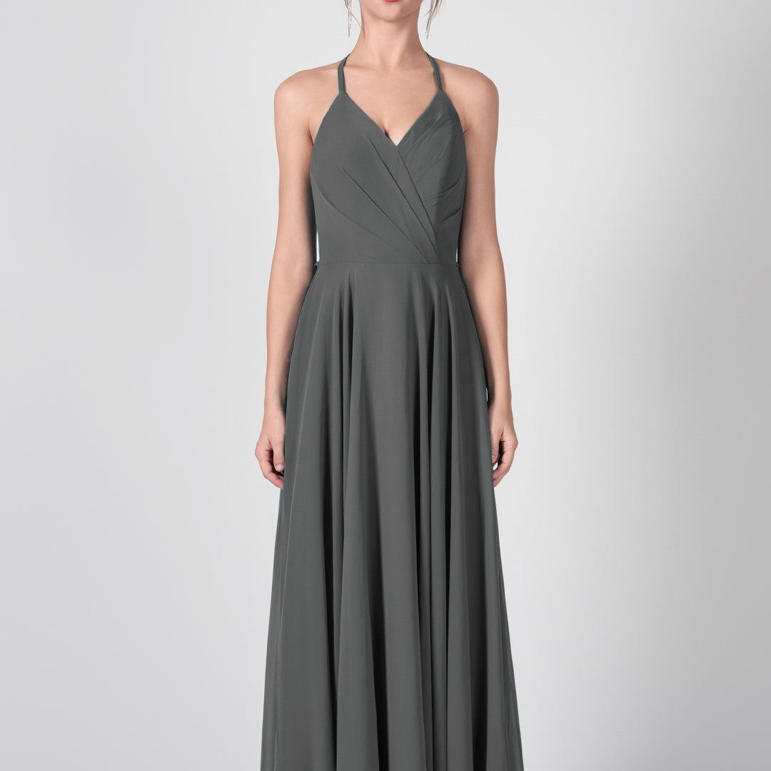 Robes trapèze à bretelles et dos ouvert à volants