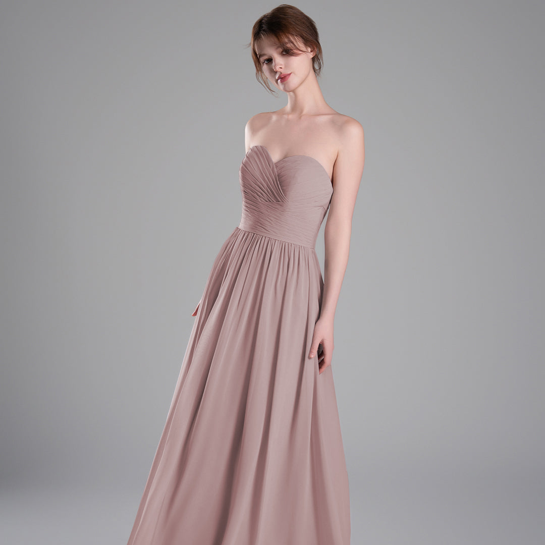 Sweetheart Neckline Pleated Bodice A-Line Dresses