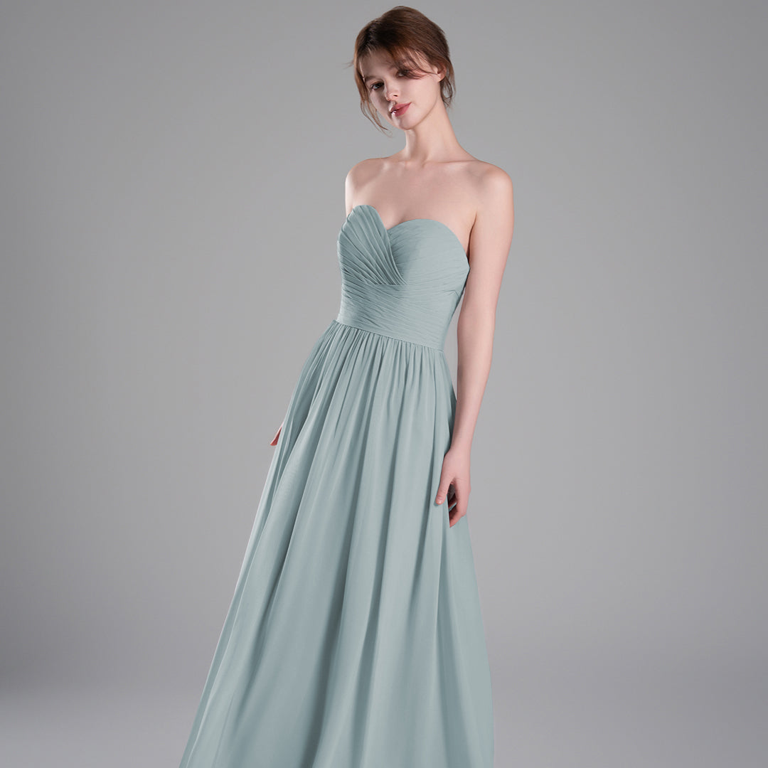 Sweetheart Neckline Pleated Bodice A-Line Dresses