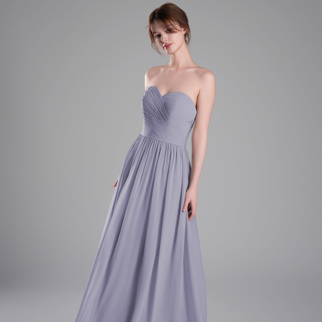 Sweetheart Neckline Pleated Bodice A-Line Dresses