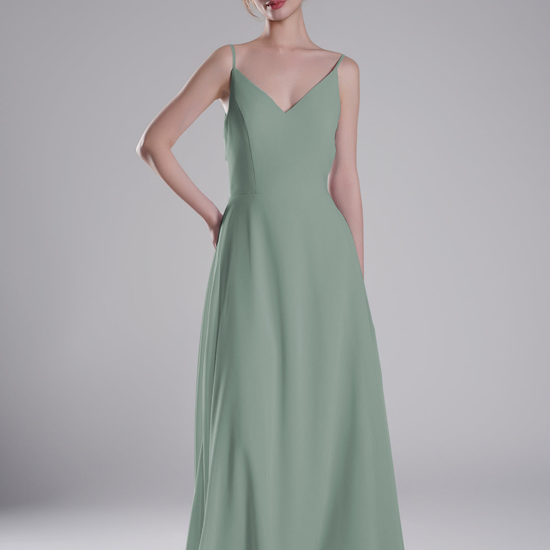 Spaghetti Straps Open Back With Tie Detail Dresses