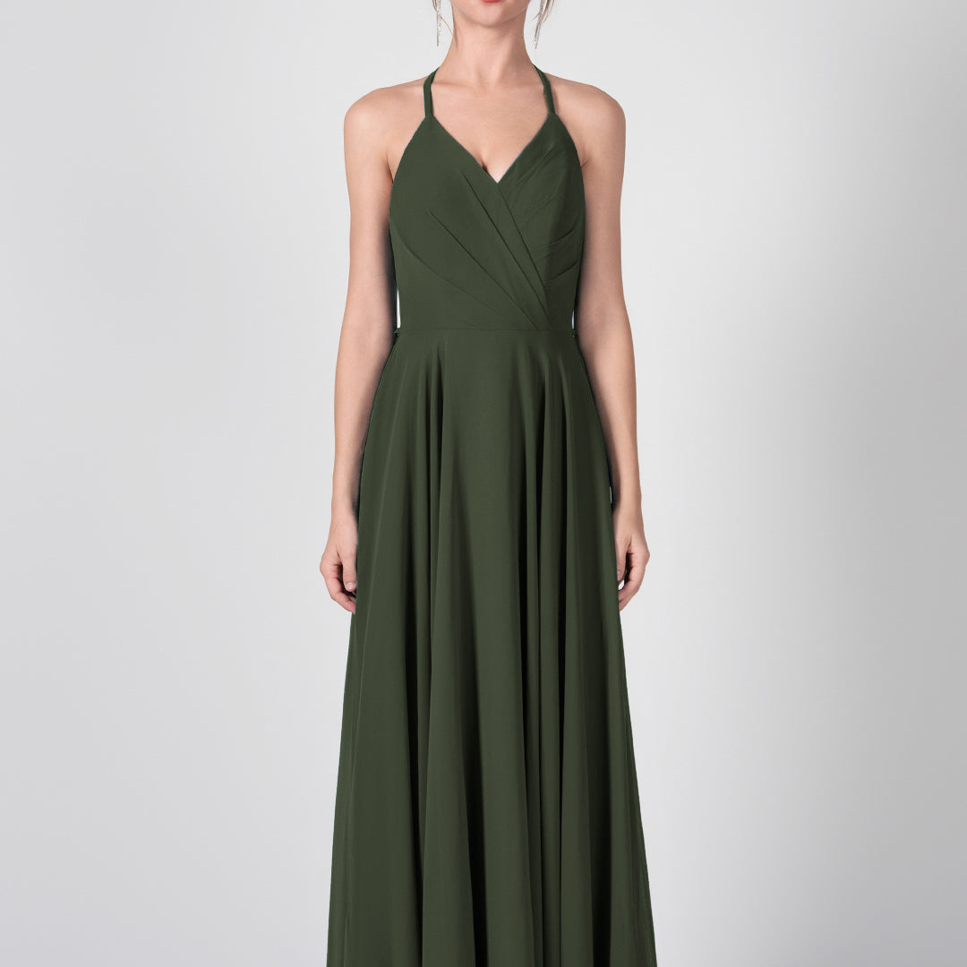 Robes trapèze à bretelles et dos ouvert à volants