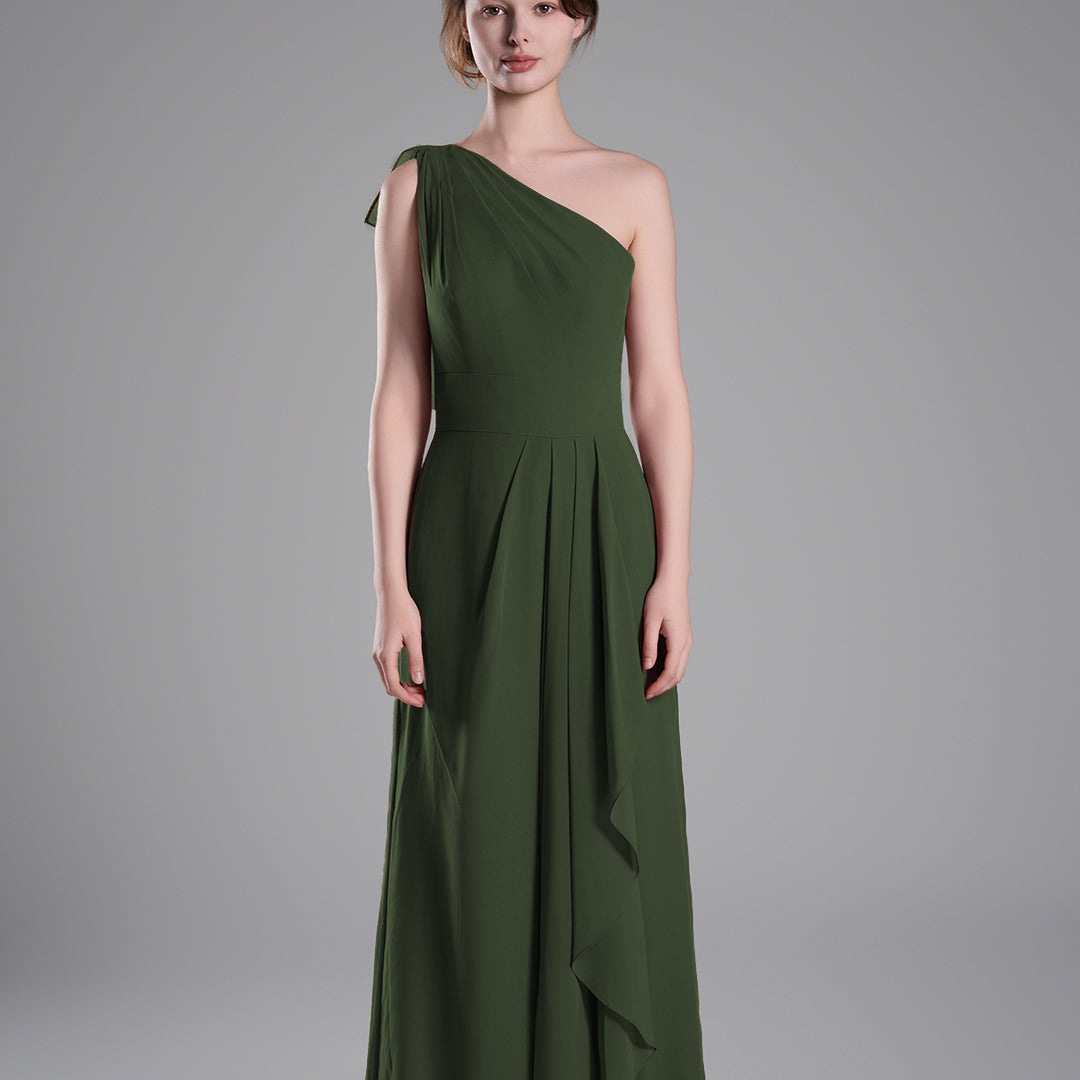 One-Shoulder Layered Drapes Flowing Mini Dresses