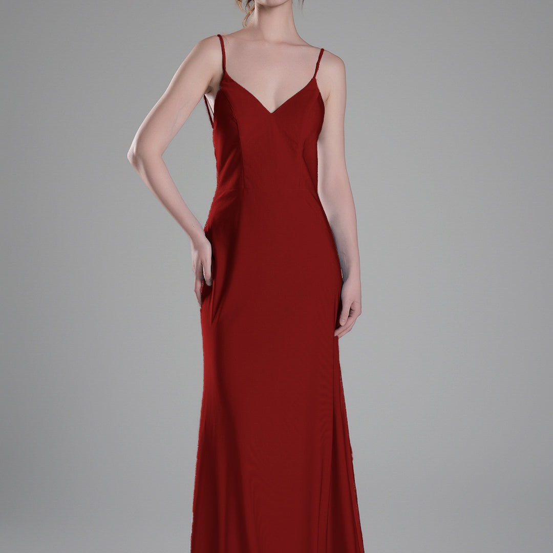 Spaghetti Straps Open Back Wrap Hip Small Tail Dresses