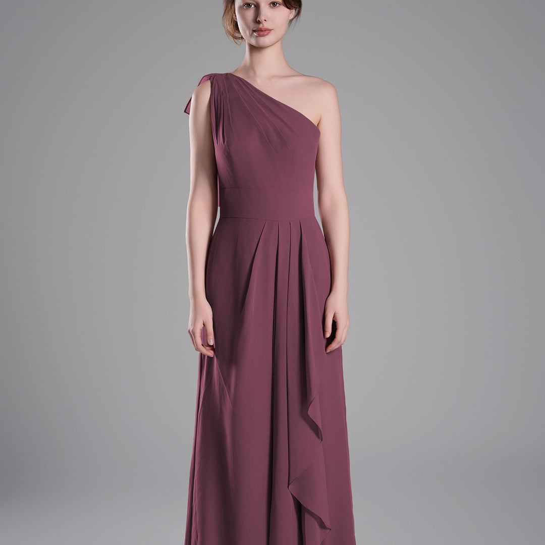 One-Shoulder Layered Drapes Flowing Mini Dresses