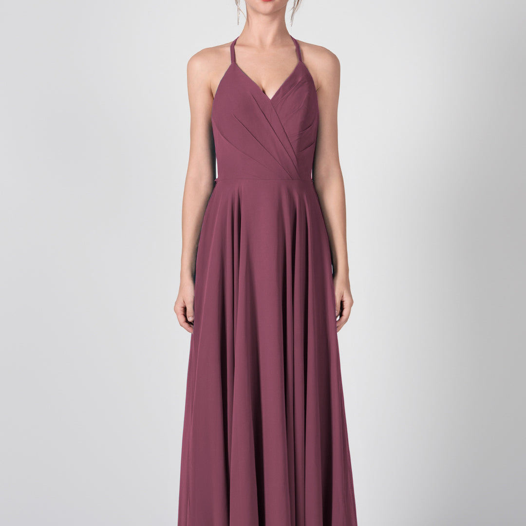 Robes trapèze à bretelles et dos ouvert à volants