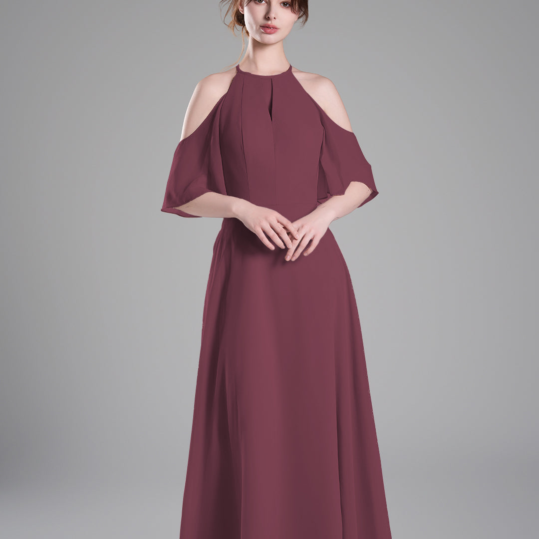 Halter Neck Flowing Sleeves High Waist Dresses