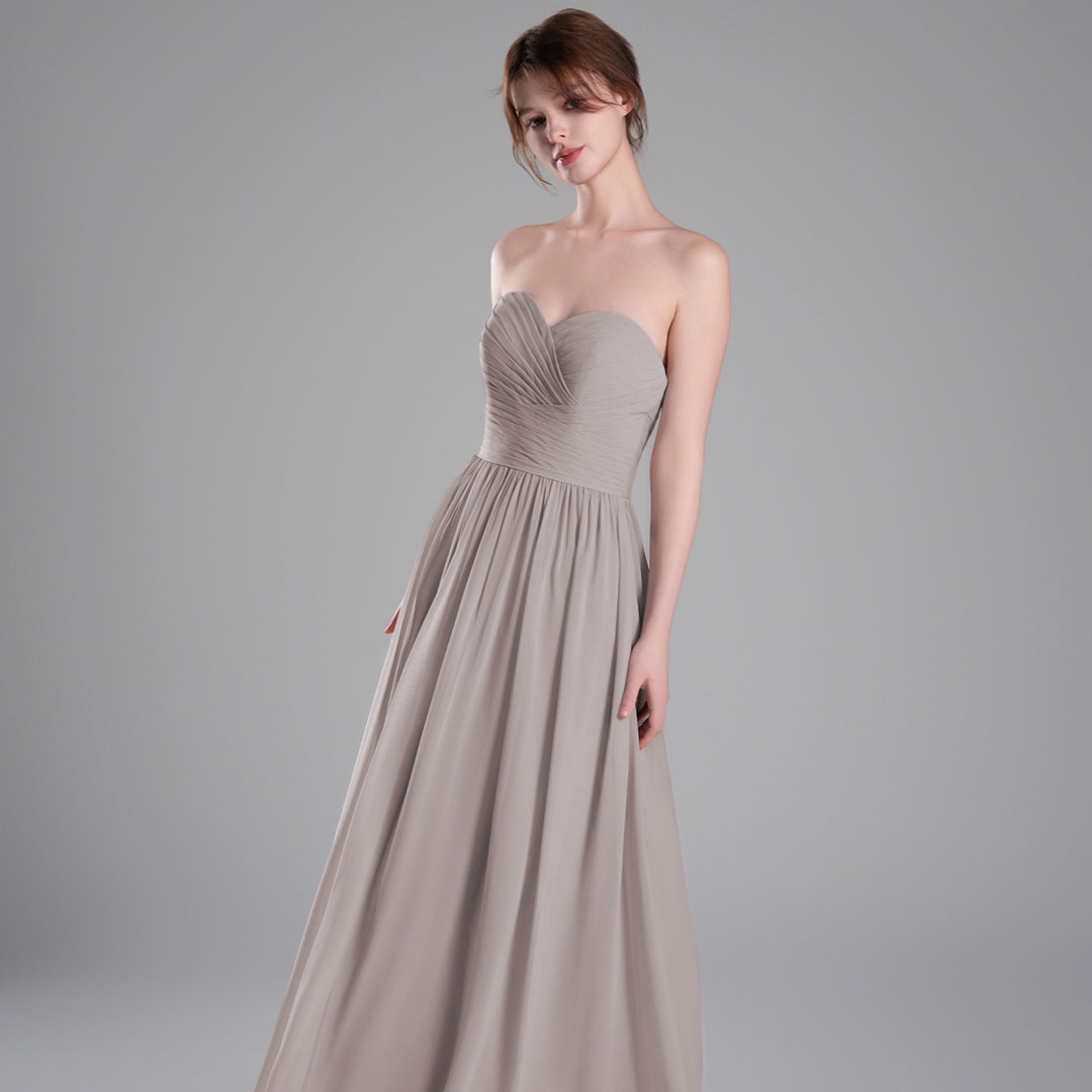 Sweetheart Neckline Pleated Bodice A-Line Dresses