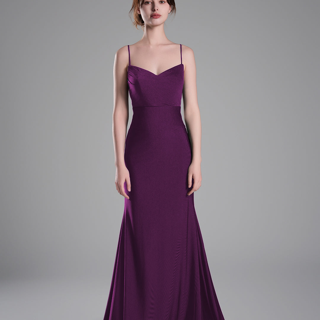 Spaghetti Straps Ruched Bodice Lace-Up Dresses