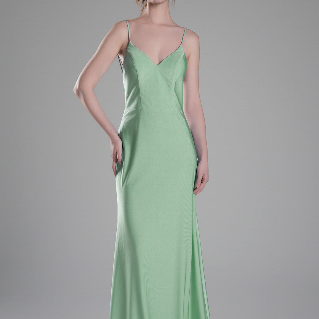 Spaghetti Straps Open Back Wrap Hip Small Tail Dresses