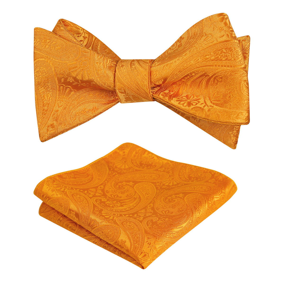 Men's Self-tied Paisley Bow Tie and Pocket Square Set, 167