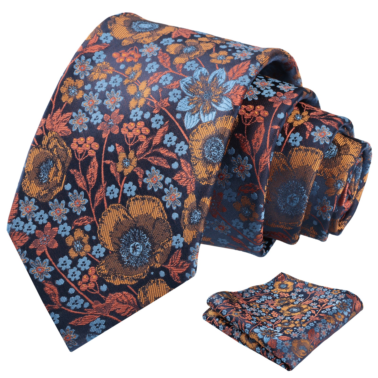 Mens 3.15 Inch Small Floral Ditsy Print Design Tie Pocket Square Set-926