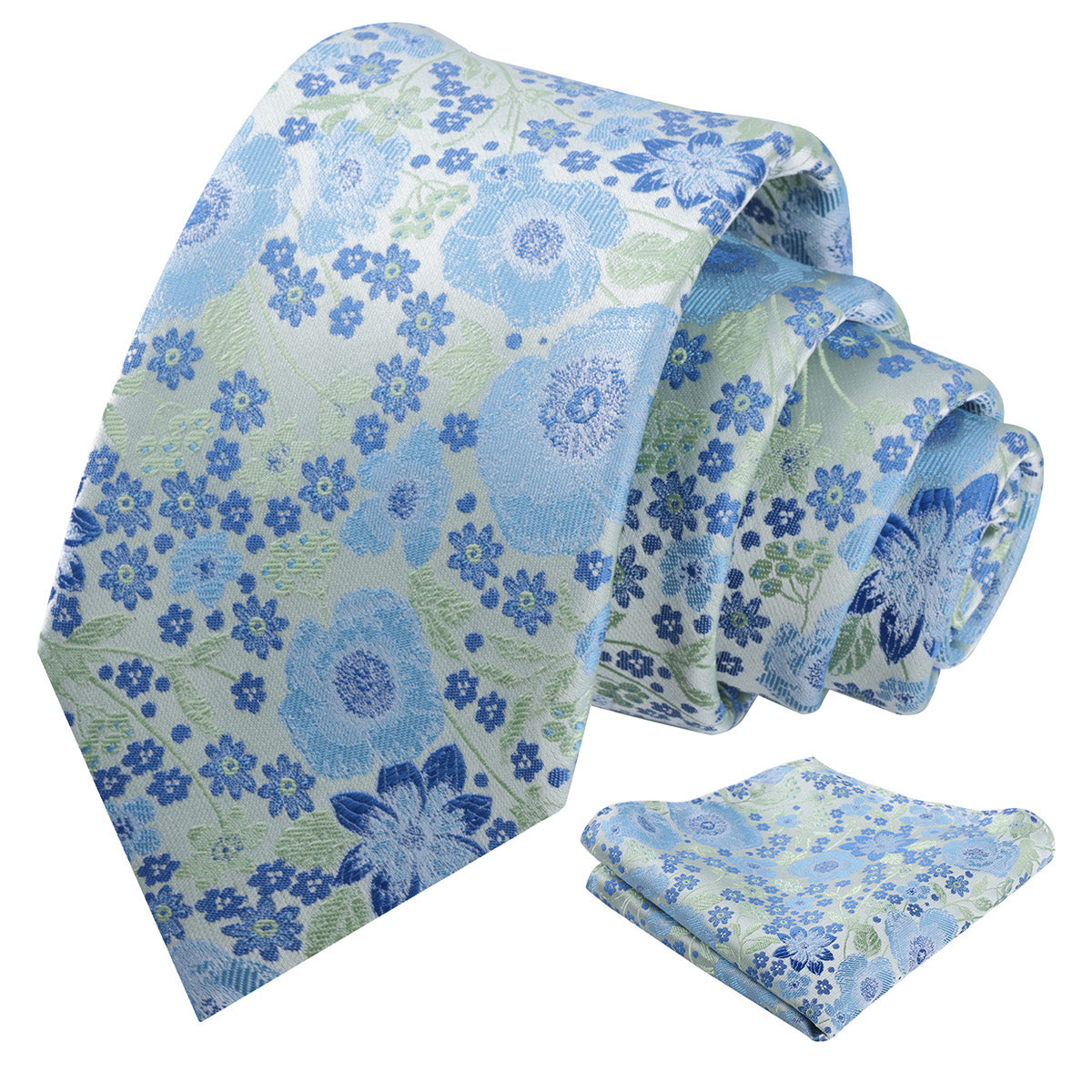 Mens 3.15 Inch Small Floral Ditsy Print Design Tie Pocket Square Set-926