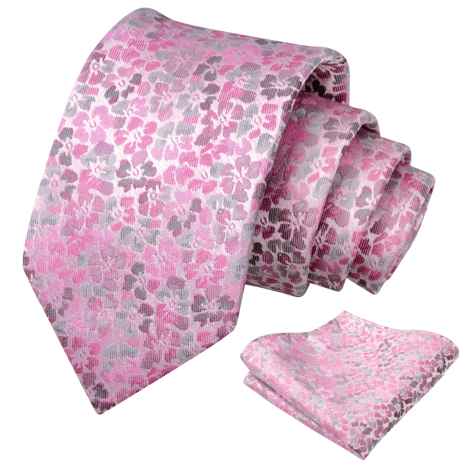 Mens Muted Vintage Floral Tie Set with Pocket Square for Dinner Date and Romantic Occasions-929