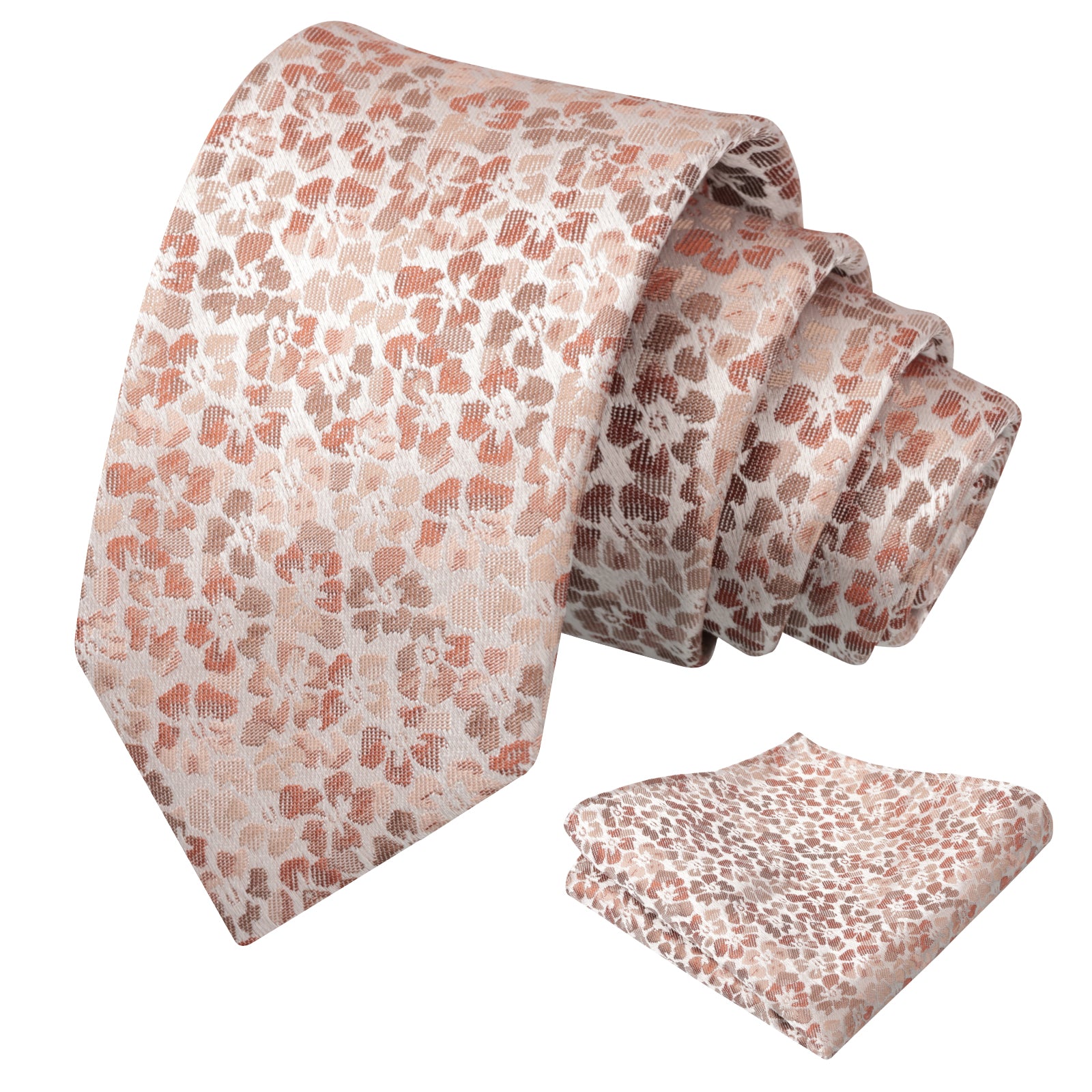 Mens Muted Vintage Floral Tie Set with Pocket Square for Dinner Date and Romantic Occasions-929