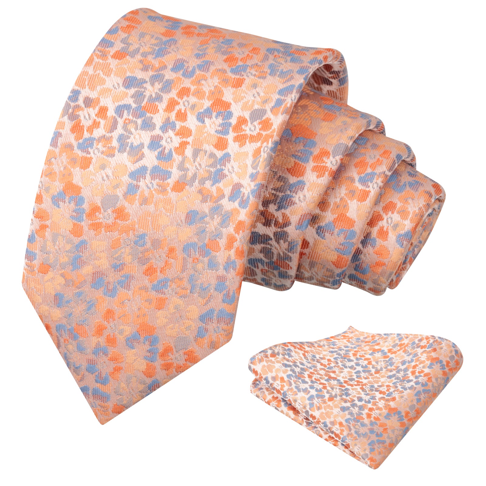Mens Muted Vintage Floral Tie Set with Pocket Square for Dinner Date and Romantic Occasions-929
