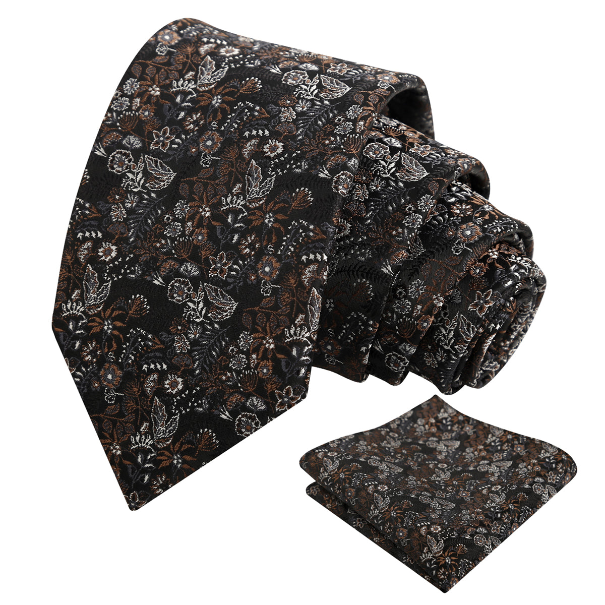Mens Fresh Ditsy Floral Tie Set with Pocket Square for Spring Events-930