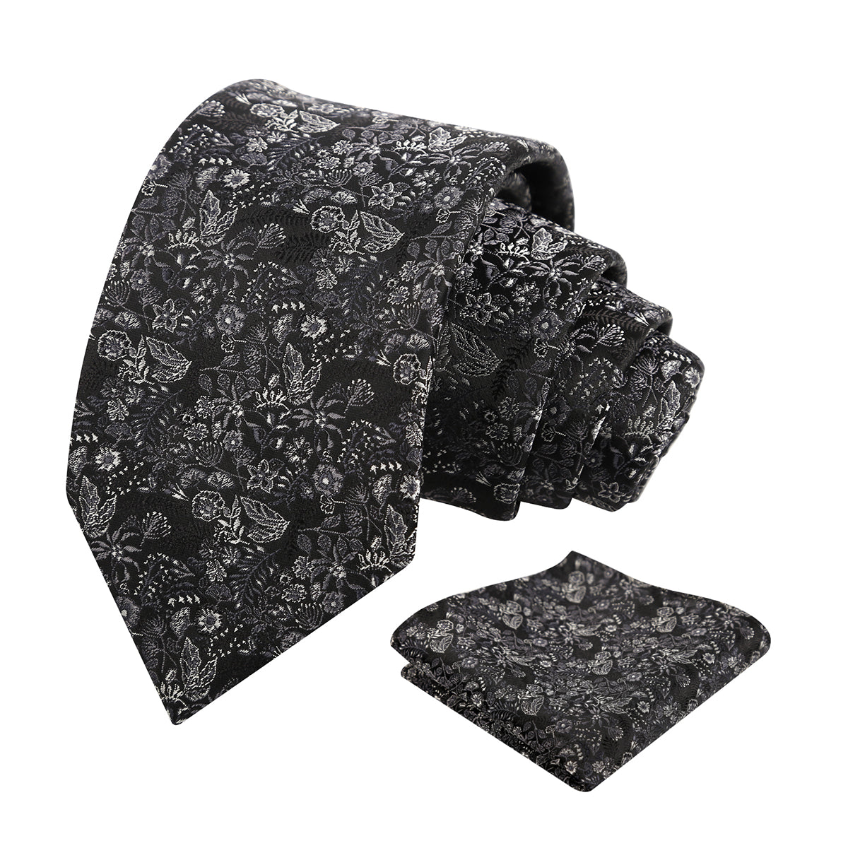 Mens Fresh Ditsy Floral Tie Set with Pocket Square for Spring Events-930