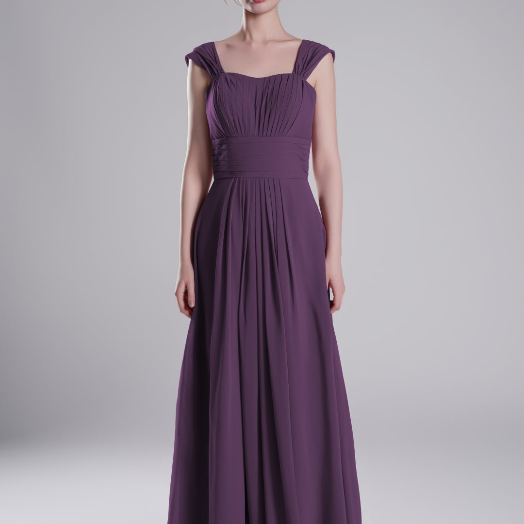 Sculpted Shoulders Pleated High Waist Dresses