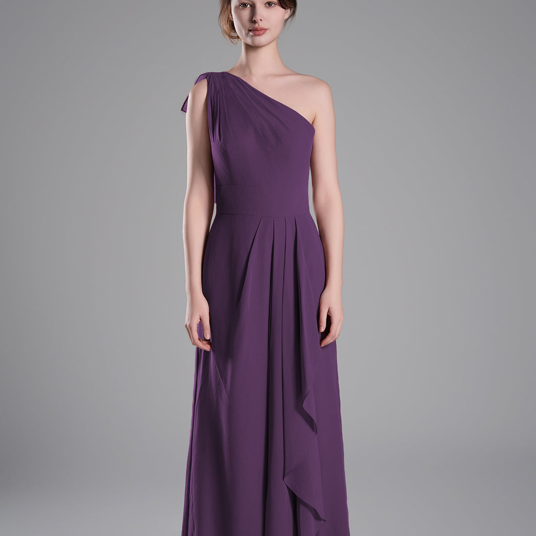 One-Shoulder Layered Drapes Flowing Mini Dresses