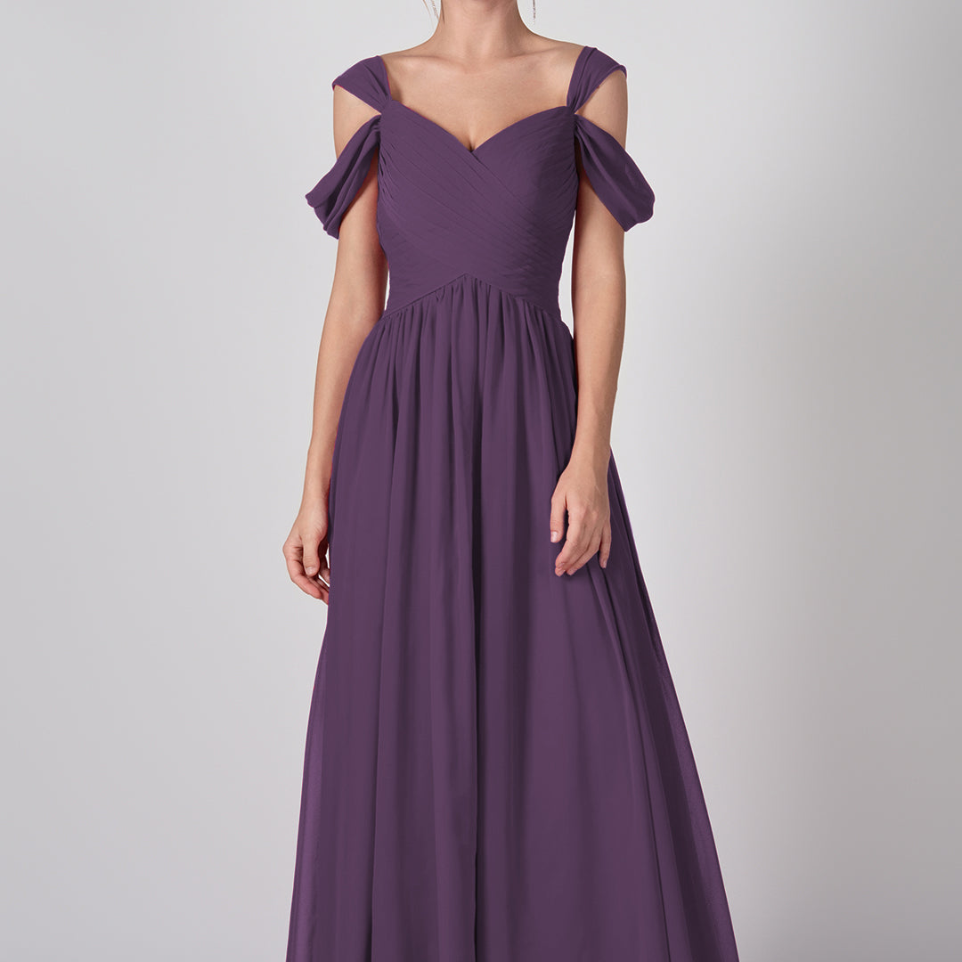 Drop Shoulder Pleated Chiffon Lace-up Dresses