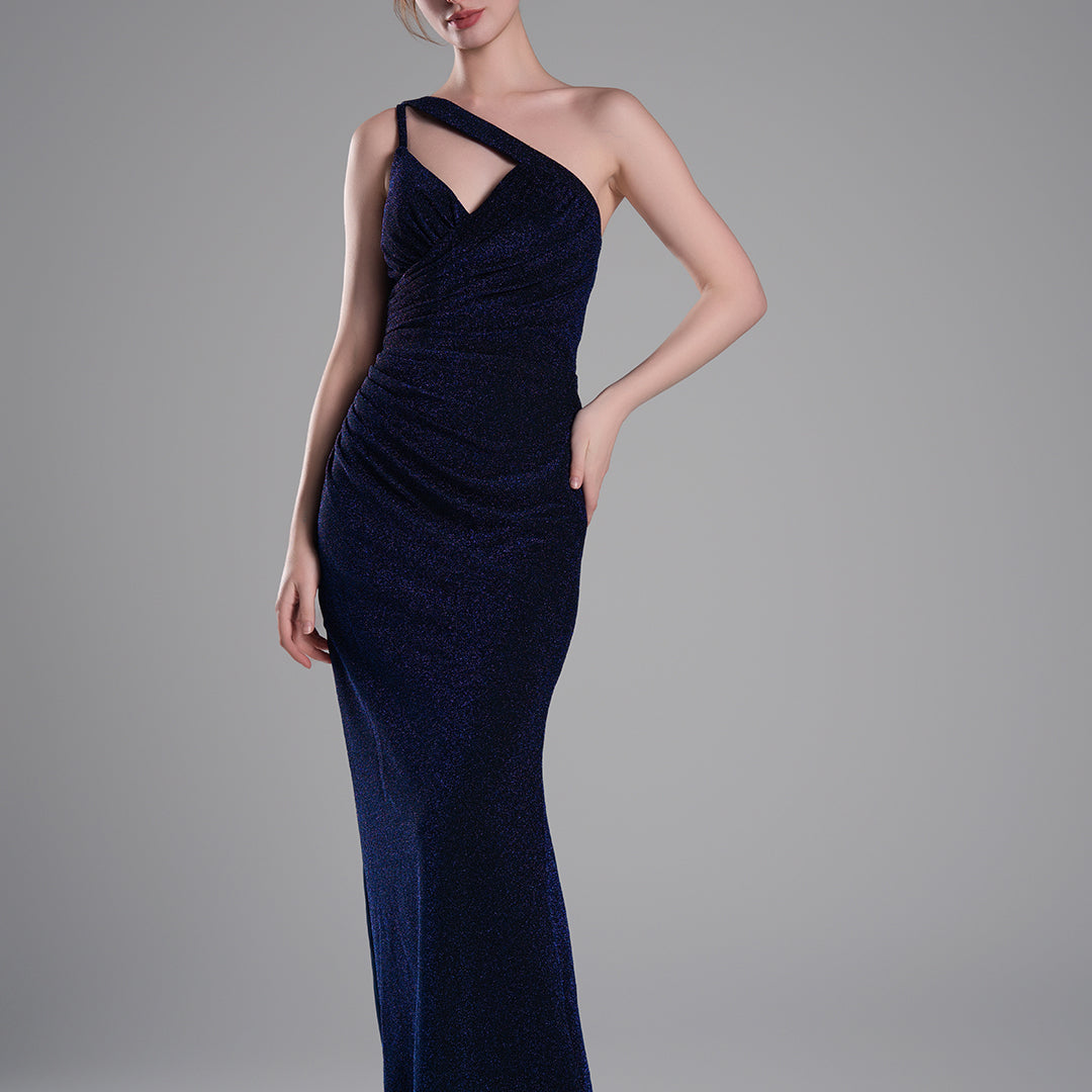 One-Shoulder Cutout Detail High Split Mermaid