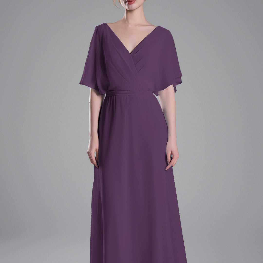 Flowing Sleeves Tie Detail Floor-Length Dresses