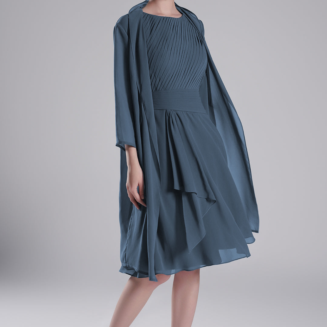 Elegant Chiffon Two-Piece Mini Dress Set