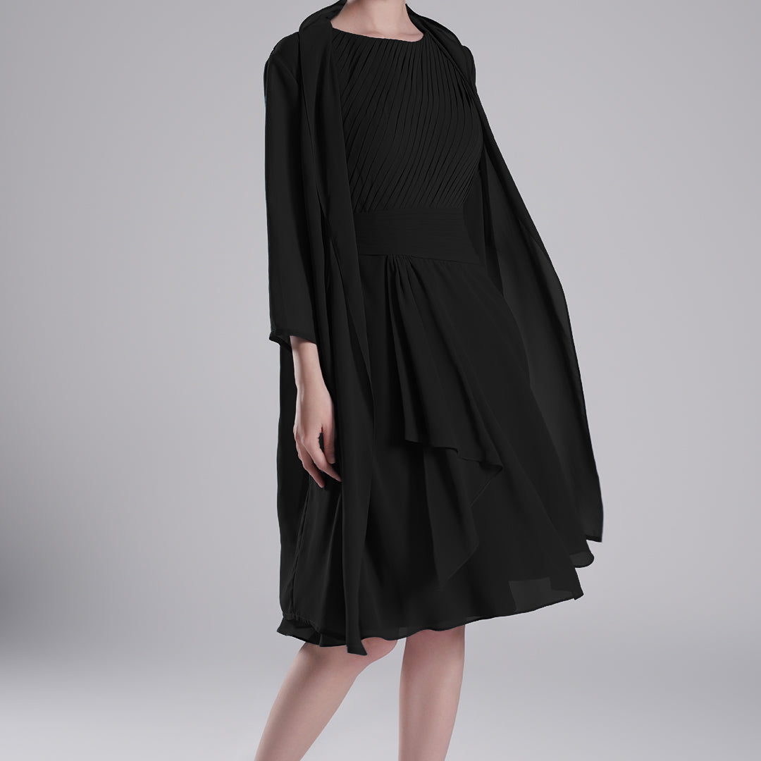 Elegant Chiffon Two-Piece Mini Dress Set