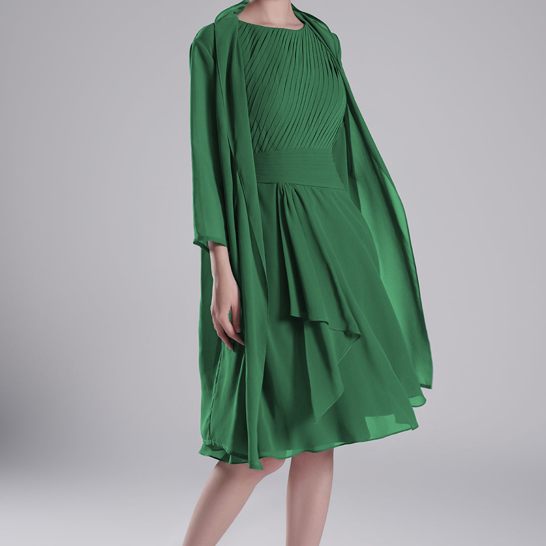 Elegant Chiffon Two-Piece Mini Dress Set