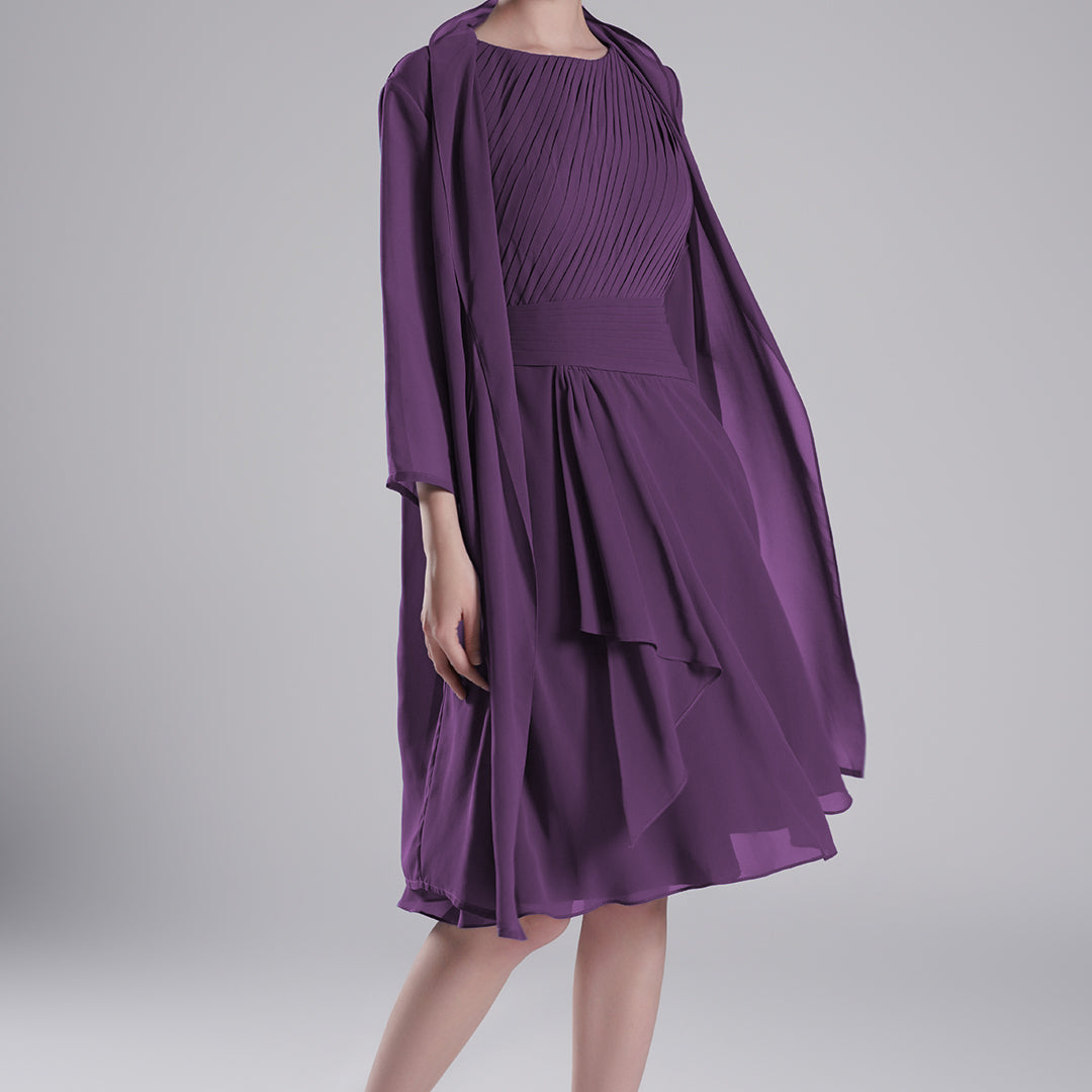Elegant Chiffon Two-Piece Mini Dress Set