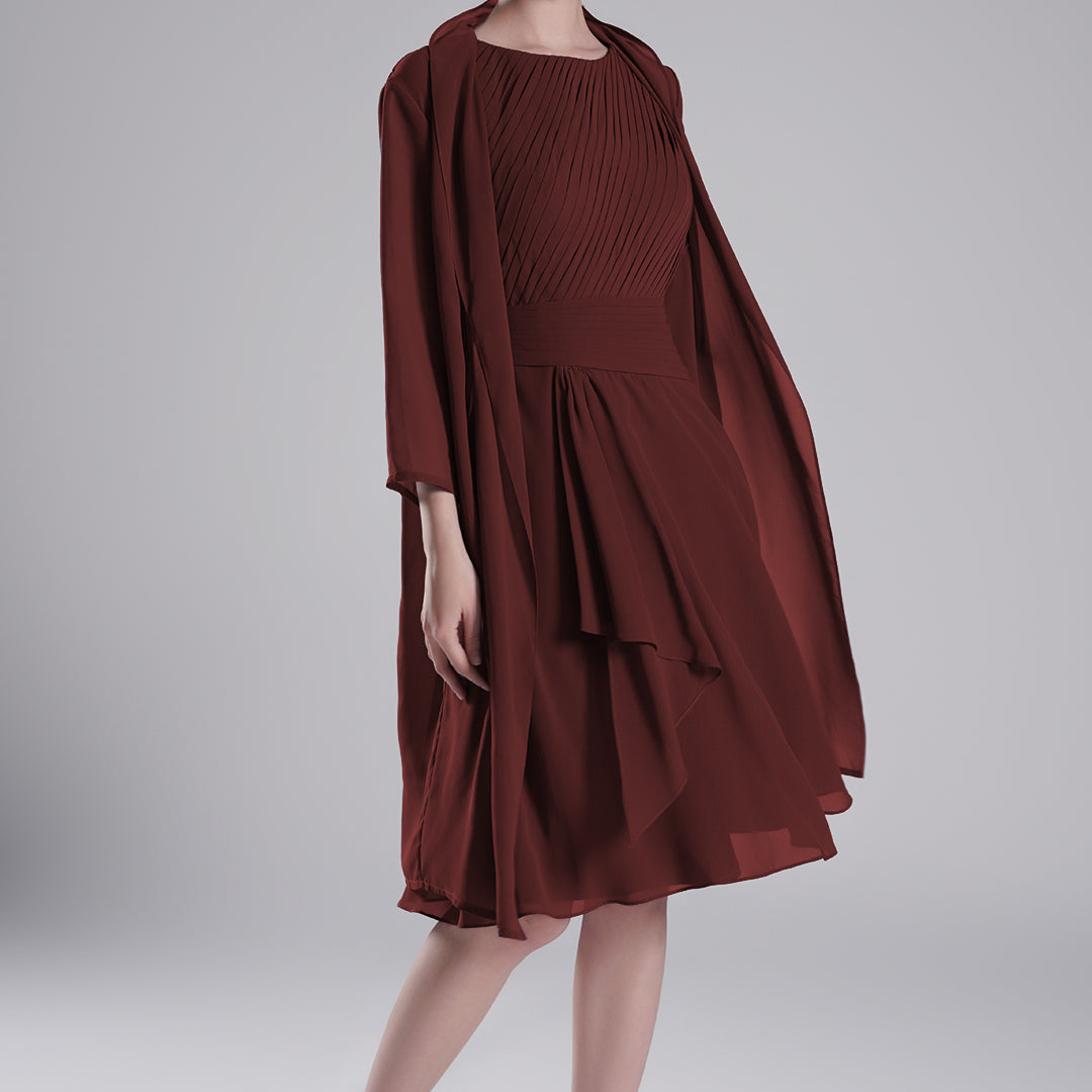 Elegant Chiffon Two-Piece Mini Dress Set