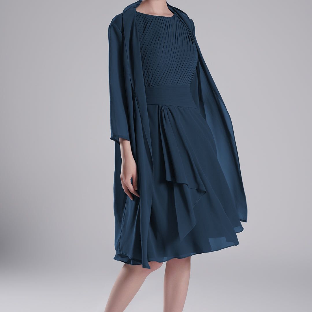 Elegant Chiffon Two-Piece Mini Dress Set