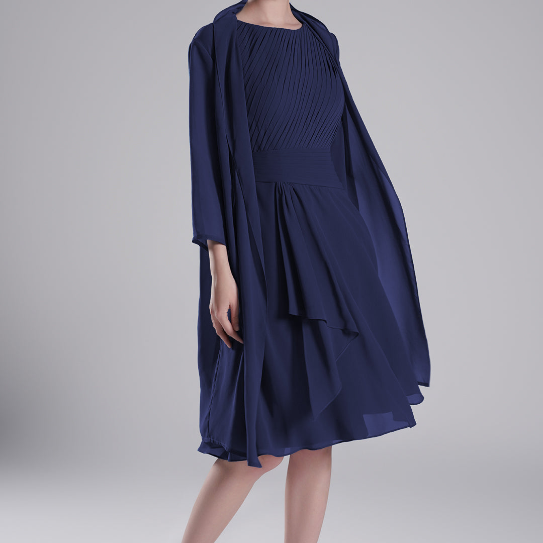 Elegant Chiffon Two-Piece Mini Dress Set