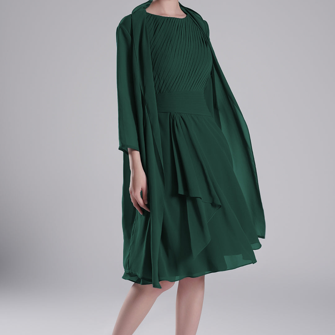 Elegant Chiffon Two-Piece Mini Dress Set