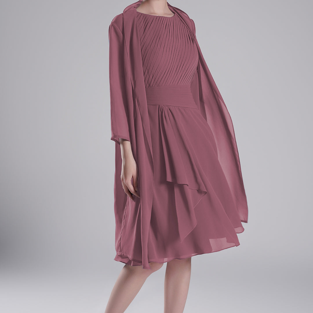 Elegant Chiffon Two-Piece Mini Dress Set
