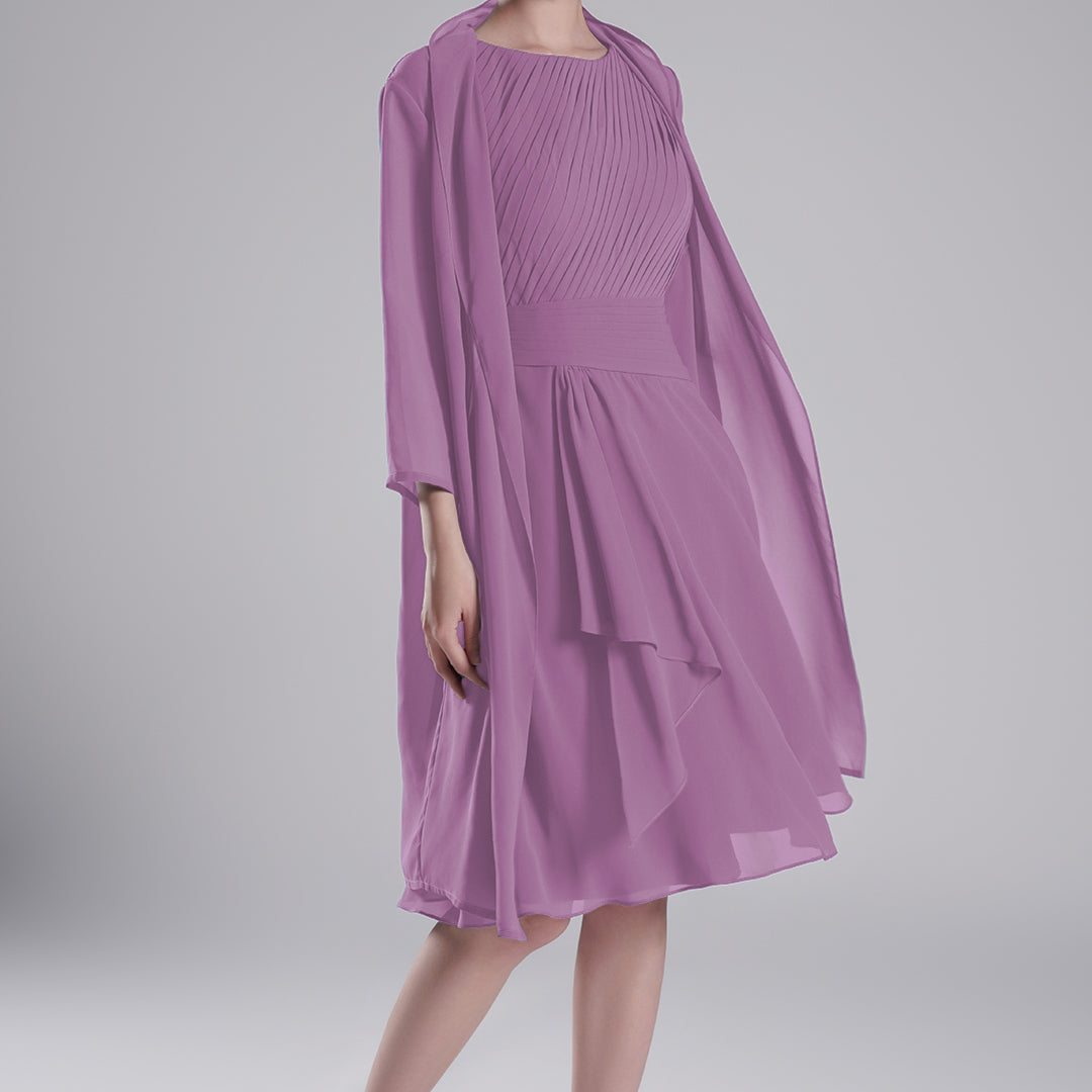 Elegant Chiffon Two-Piece Mini Dress Set