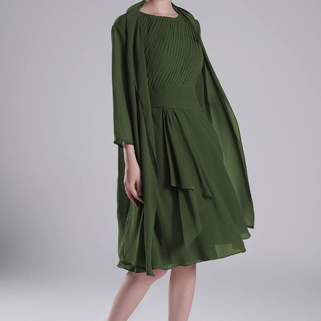 Elegant Chiffon Two-Piece Mini Dress Set