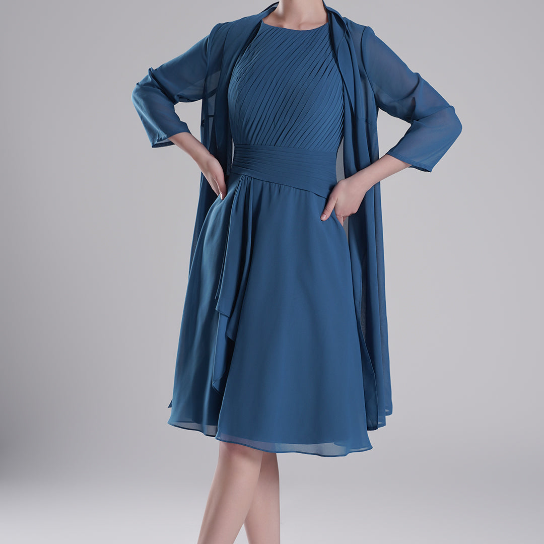 Elegant Chiffon Two-Piece Mini Dress Set