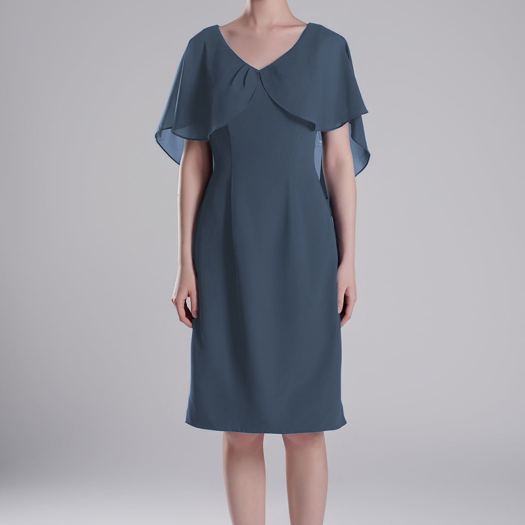 Chic Flutter Sleeve V-Neck Flared Dresses