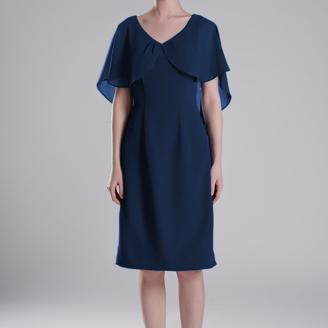 Chic Flutter Sleeve V-Neck Flared Dresses