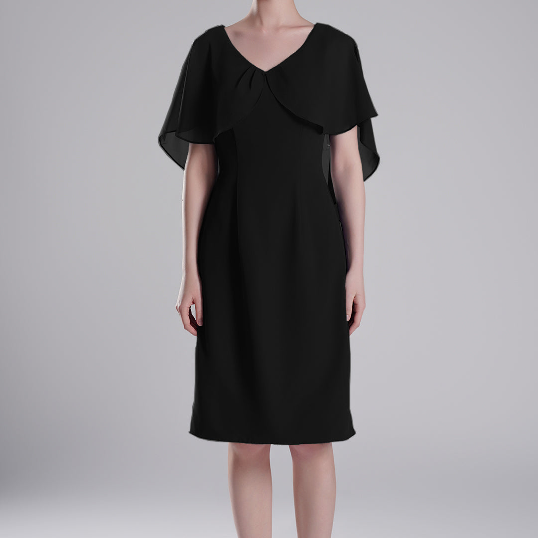 Chic Flutter Sleeve V-Neck Flared Dresses