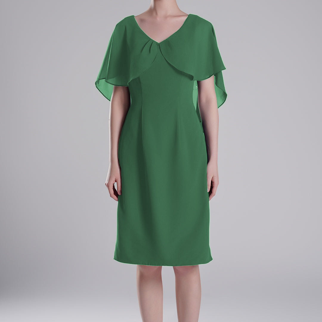 Chic Flutter Sleeve V-Neck Flared Dresses