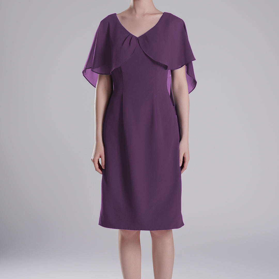 Chic Flutter Sleeve V-Neck Flared Dresses