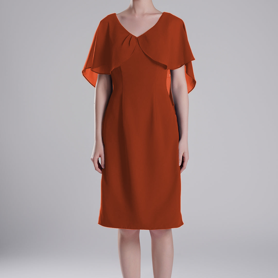 Chic Flutter Sleeve V-Neck Flared Dresses